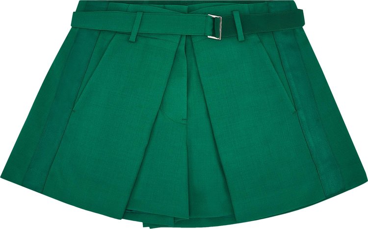 Sacai Belted Suiting Shorts 'Green'