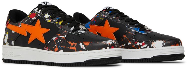 Bapesta Low Paint Splatter   Black