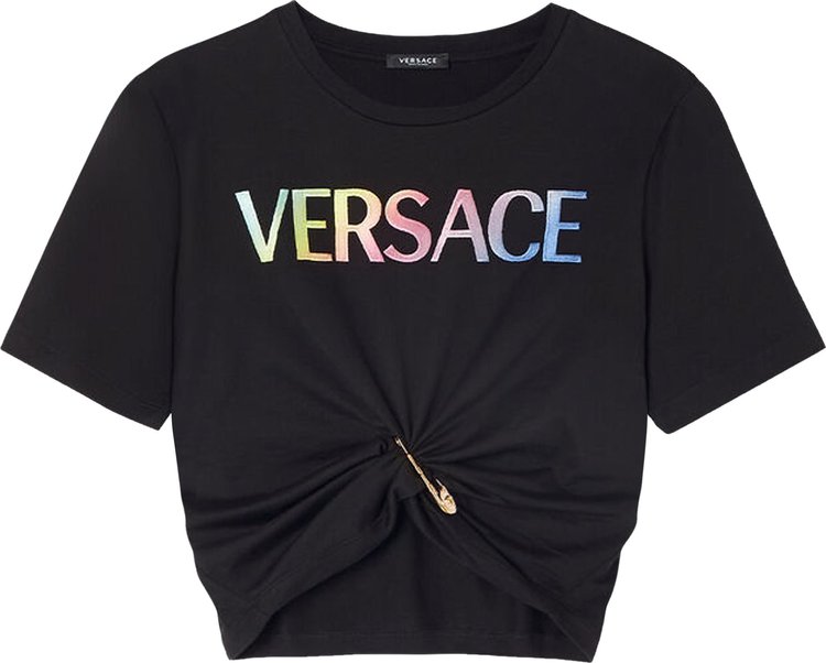 Versace Safety Pin Logo T-Shirt 'Black'