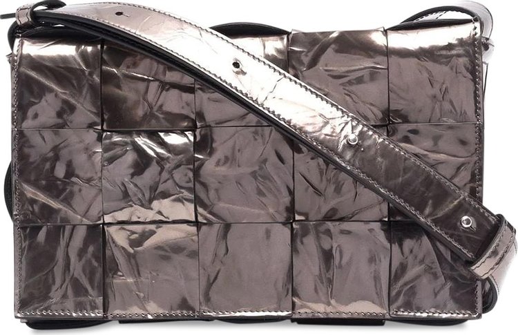 Bottega Veneta - Anchor Black Silver Metallic Leather Mini Pouch