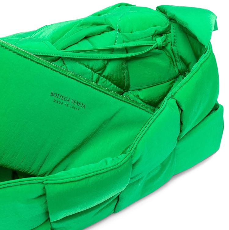 Bottega Veneta Mini Padded Intreccio Nylon Crossbody Bag ParakeetSilver