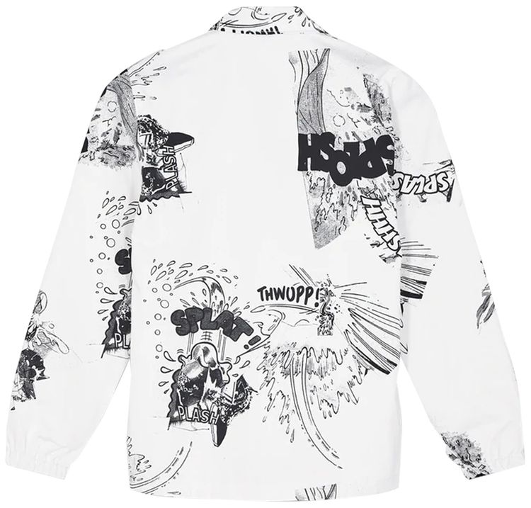 Comme des Garcons SHIRT x Christian Marclay Print A Coach Jacket WhiteBlack