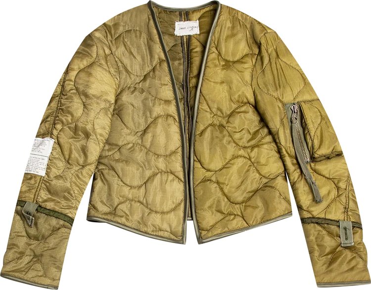 Buy Greg Lauren Puffy Cropped Gl1 Liner Jacket 'Army' - DM035 ARMY | GOAT