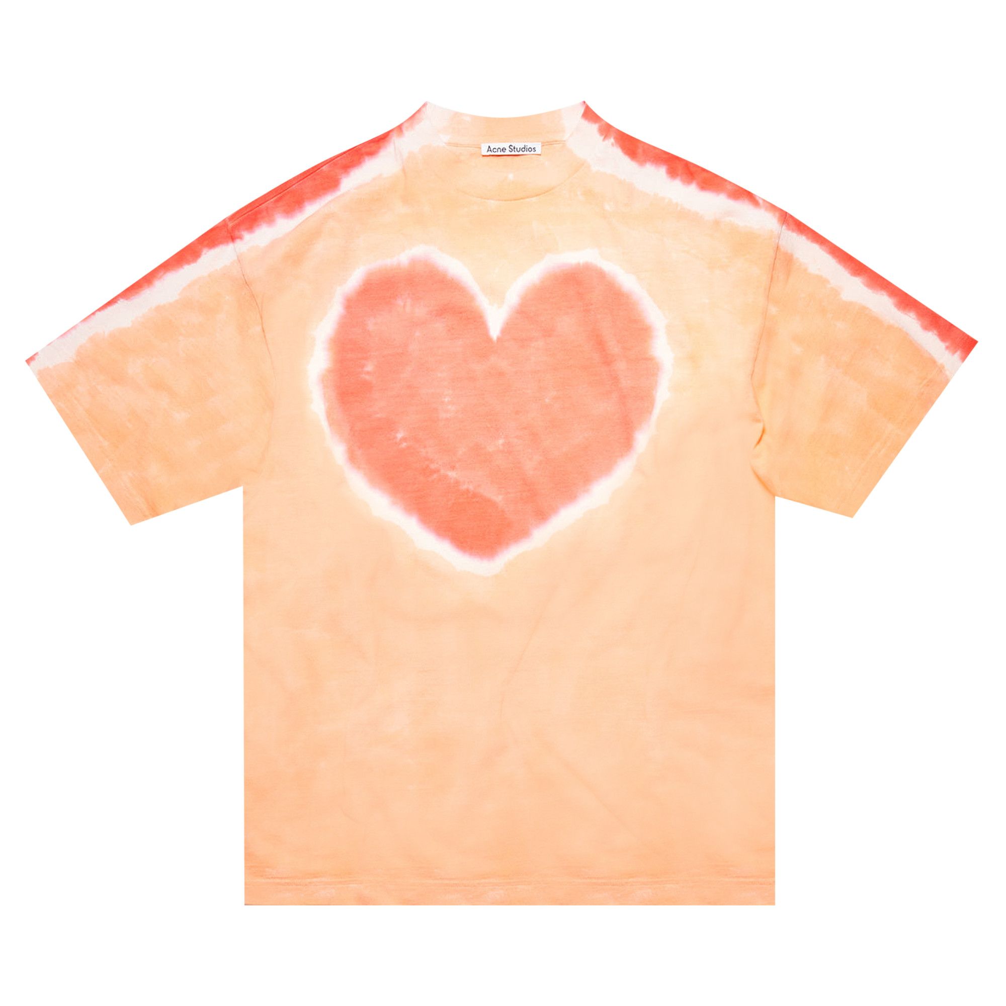 Buy Acne Studios Tie Dye Heart T-Shirt 'Orange/Coral' - AL0268