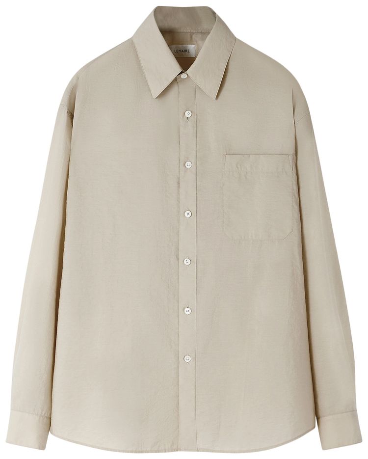 Lemaire Regular Collar Long Sleeve Shirt Pale Sage