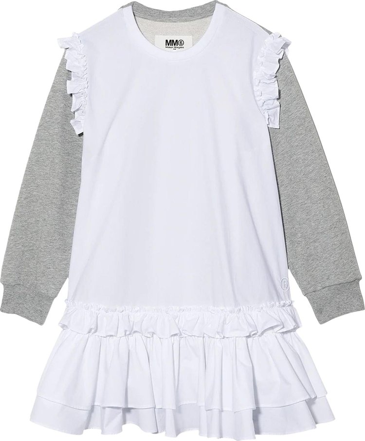 MM6 Maison Margiela Kids Sweat Dress With Ruffles 'White'