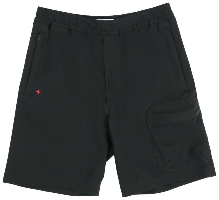 Stone Island Logo Embroidered Bermuda Shorts Black