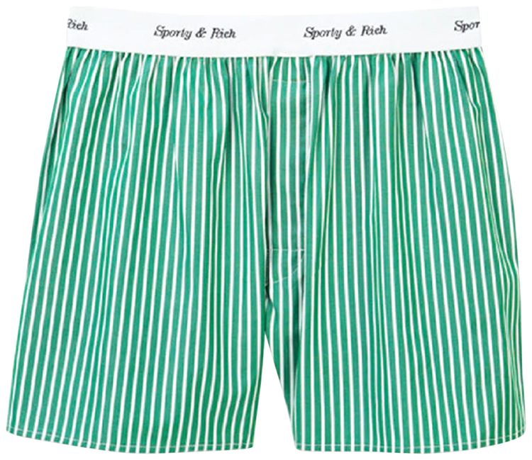 Sporty  Rich Cassie Striped Boxer Shorts Green