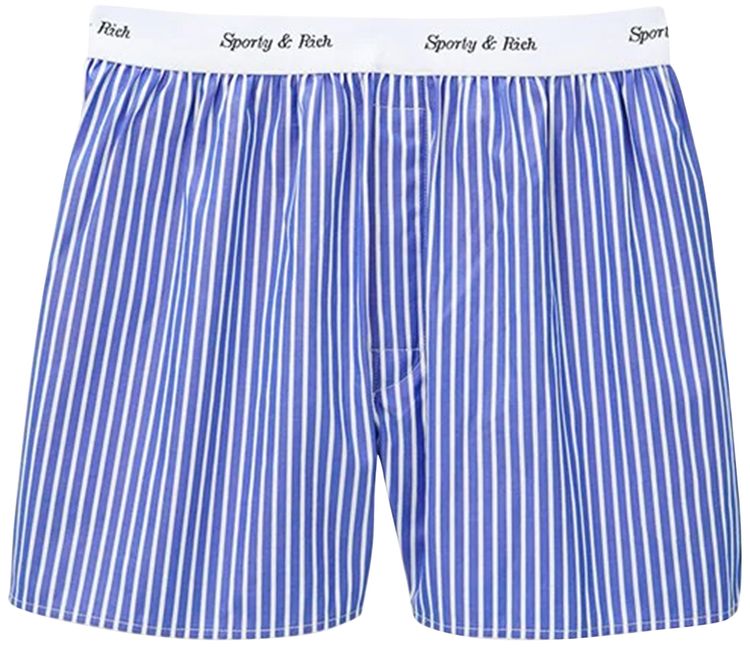 Sporty  Rich Cassie Striped Boxer Shorts Blue