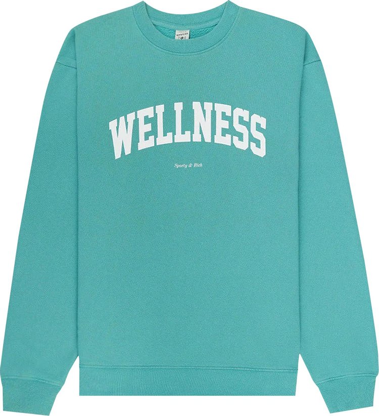 Sporty & Rich Wellness Ivy Crewneck 'Faded Teal/White'