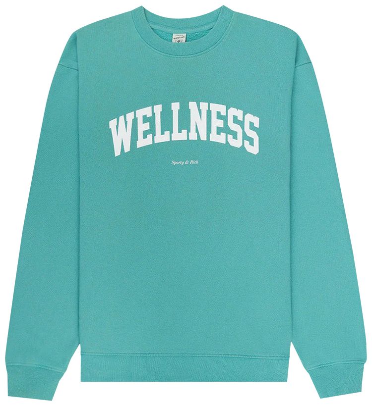 Sporty  Rich Wellness Ivy Crewneck Faded TealWhite