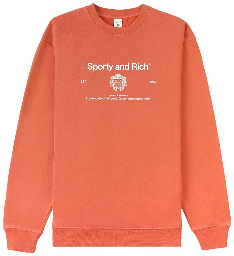 Sporty  Rich Crest Crewneck BlushWhite