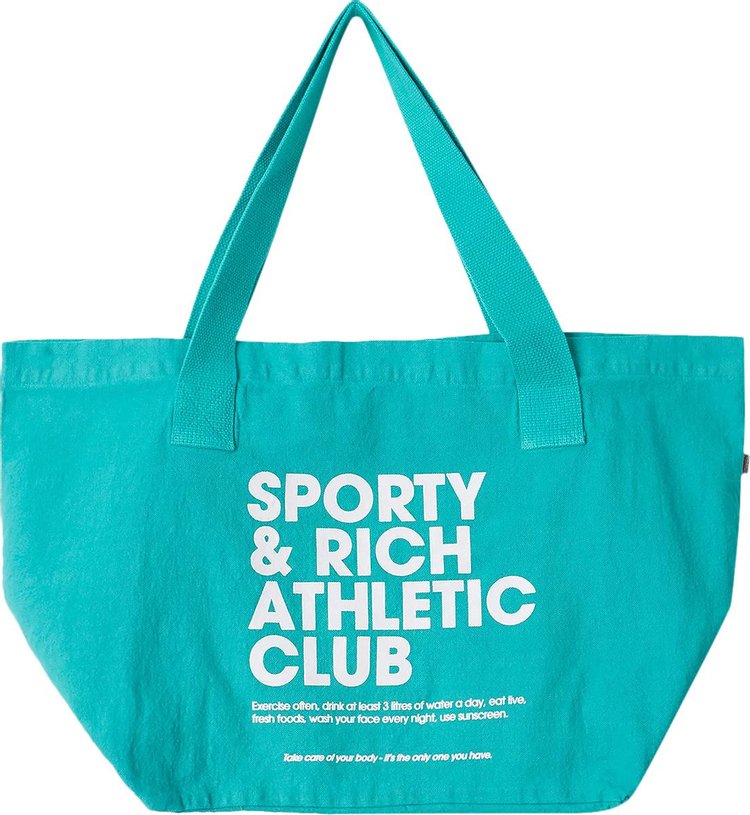 Sporty & Rich Exercise Often Tote 'Turquoise/White'