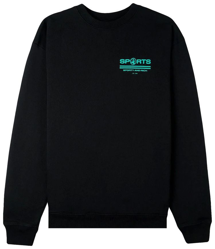 Sporty  Rich Sports Crewneck BlackTeal