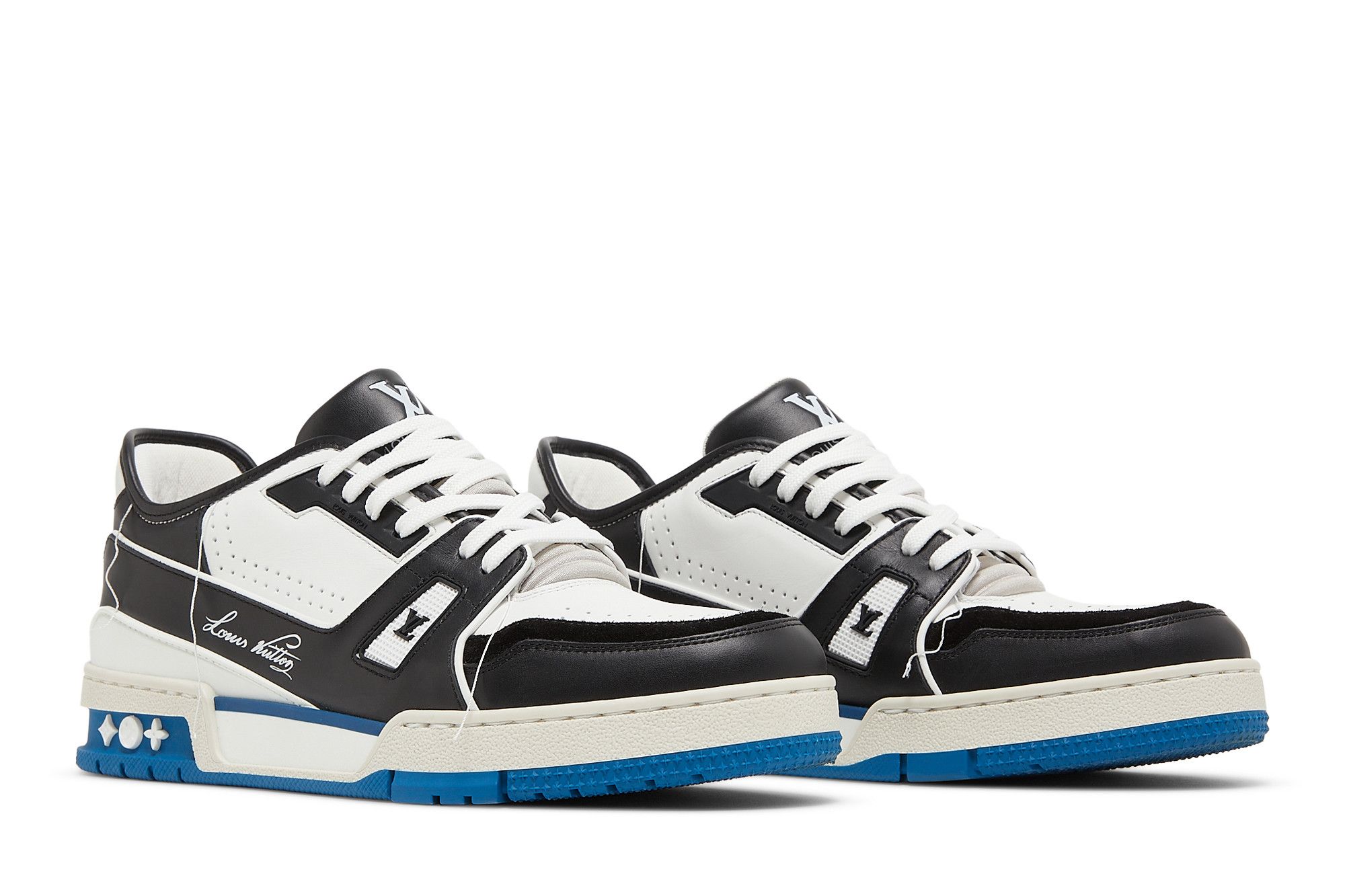 Buy Louis Vuitton Trainer 'White Black Blue' - 1A8Q7N | GOAT
