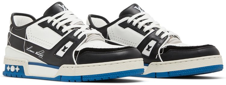 Louis Vuitton Trainer White Black Blue