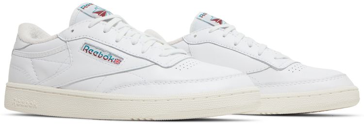 Reebok Club C 85 Vintage Split Logo   Teal Burgundy