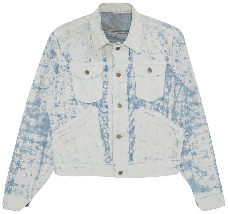 Vintage Maison Margiela Artisanal Painted Jacket WhiteBlue