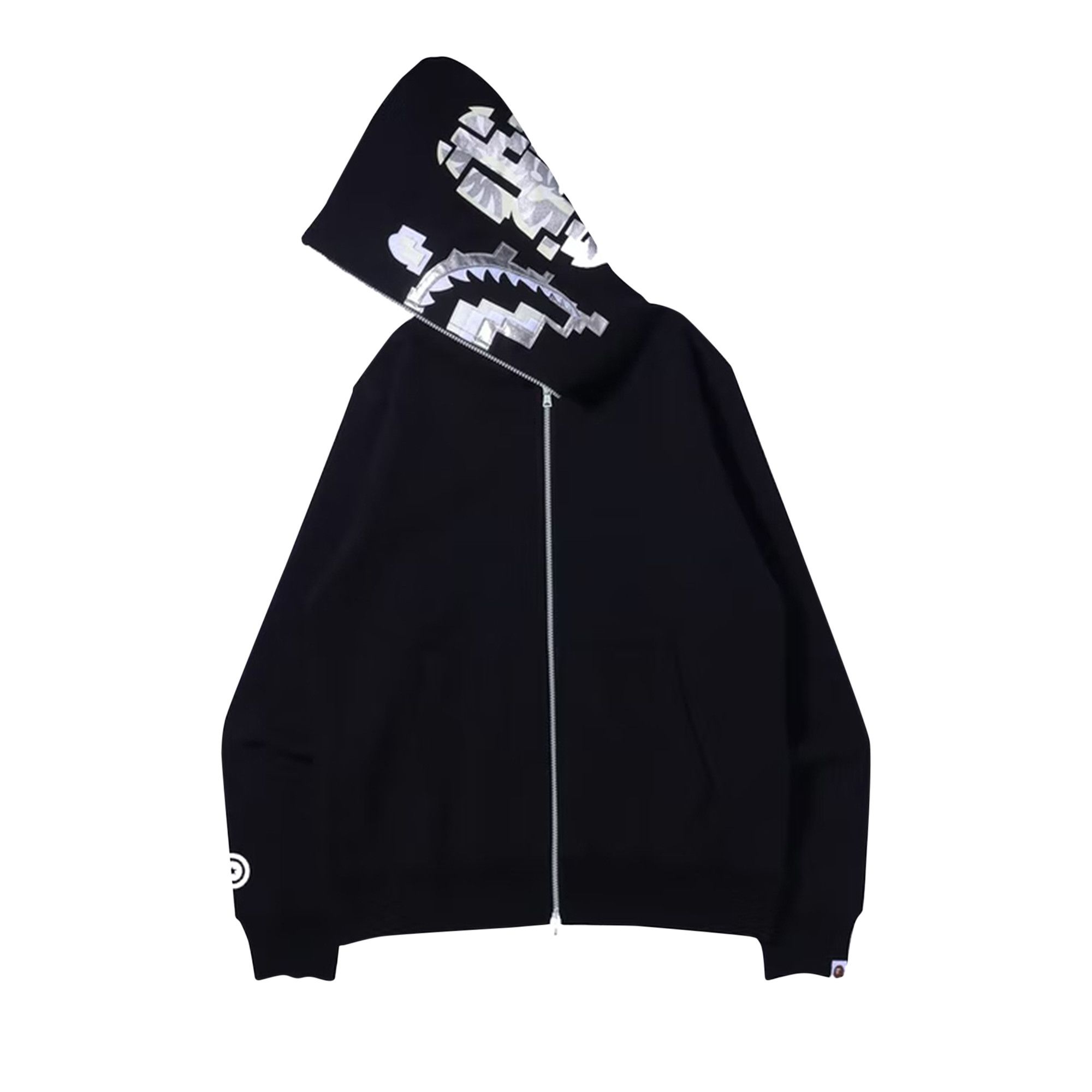 パーカー BAPE Buy BAPE Digital Shark Full Zip Hoodie 'Black' - 1I30 115 012