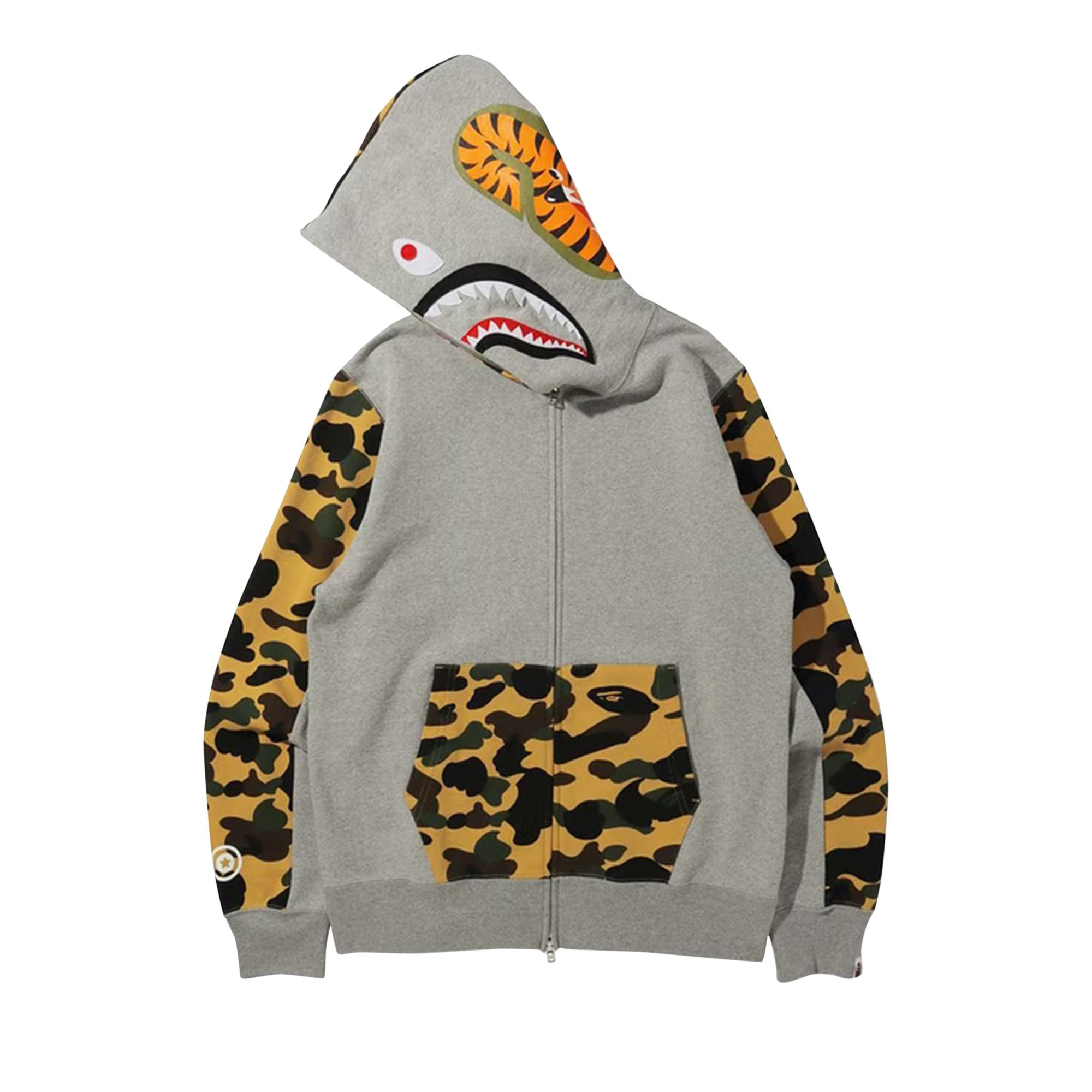 Bape half camo shark hoodie best sale