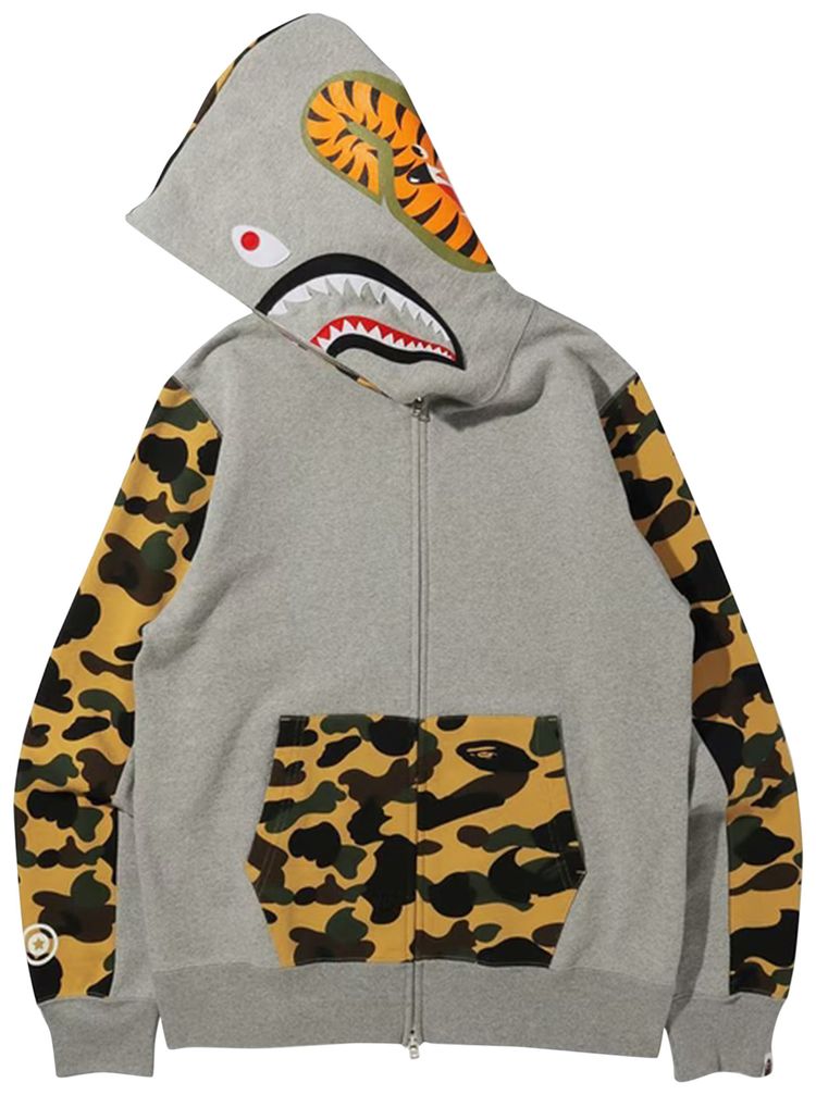 BAPE 1st Camo Shark Full Zip Hoodie Grey