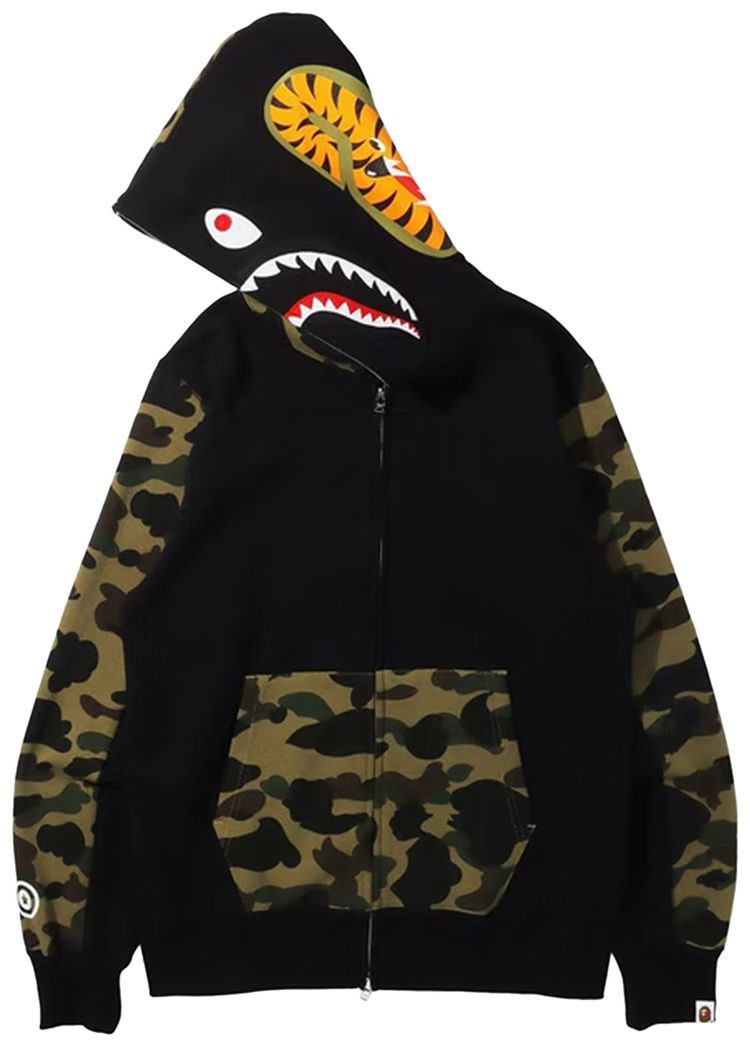 BAPE 1st Camo Shark Full Zip Hoodie Black