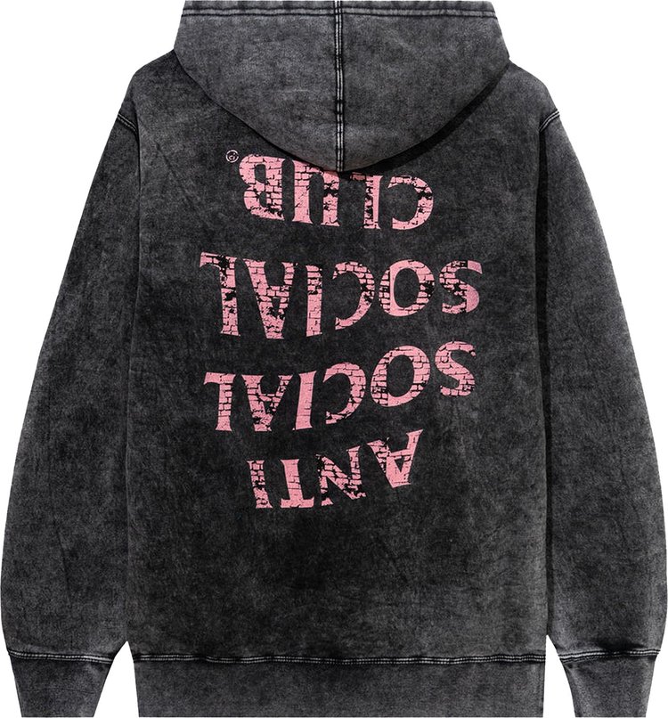 Anti Social Social Club Fall Through The Cracks Heather Hoodie Black Washed