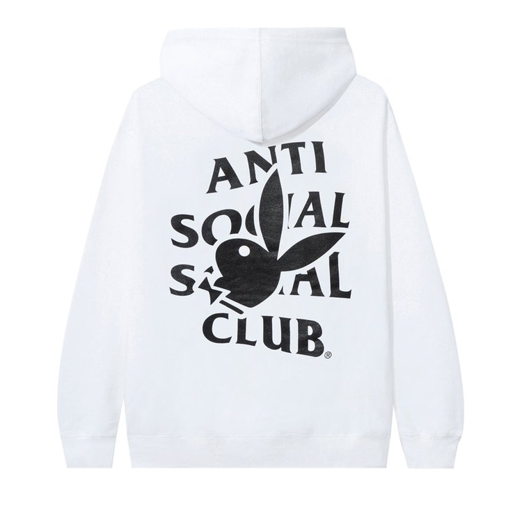 Anti Social Social Club x Playboy Bunny Logo Hoodie White White