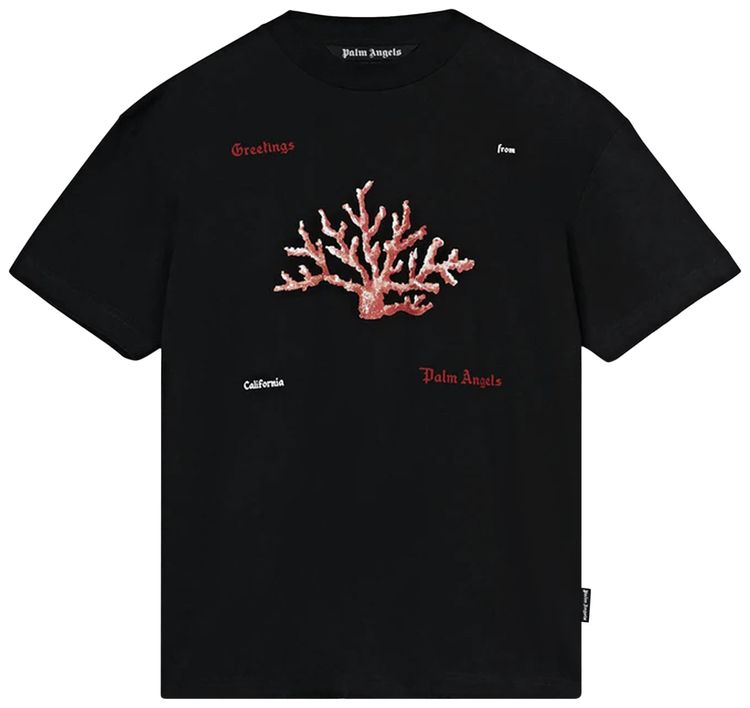 Palm Angels Coral T Shirt BlackRed