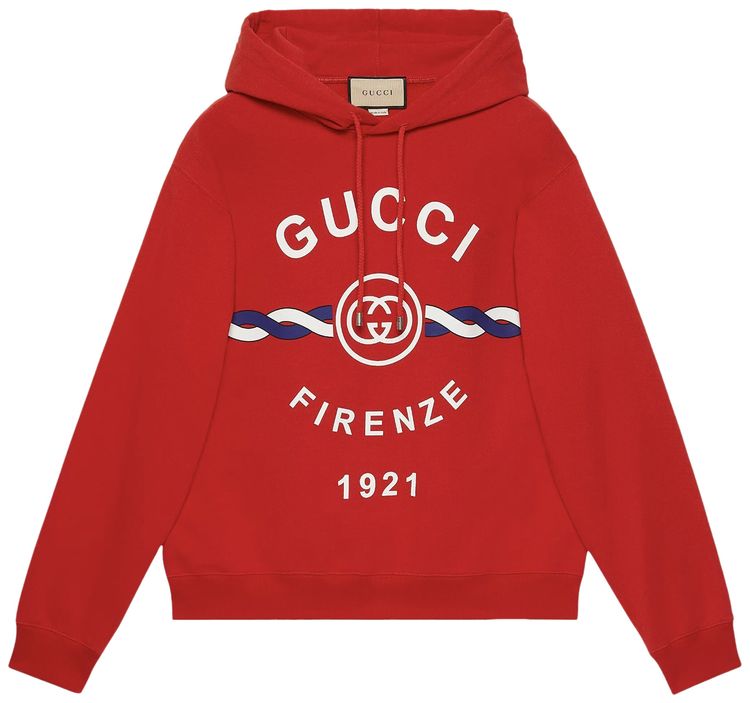 Gucci Firenze 1921 Hooded Sweatshirt Red