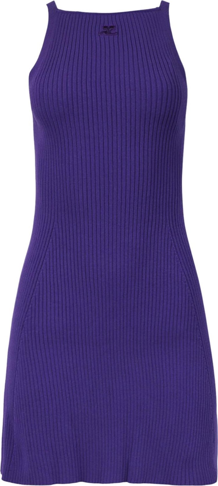 Courrèges Rib Knit Pointy Dress 'Ultra Violet'