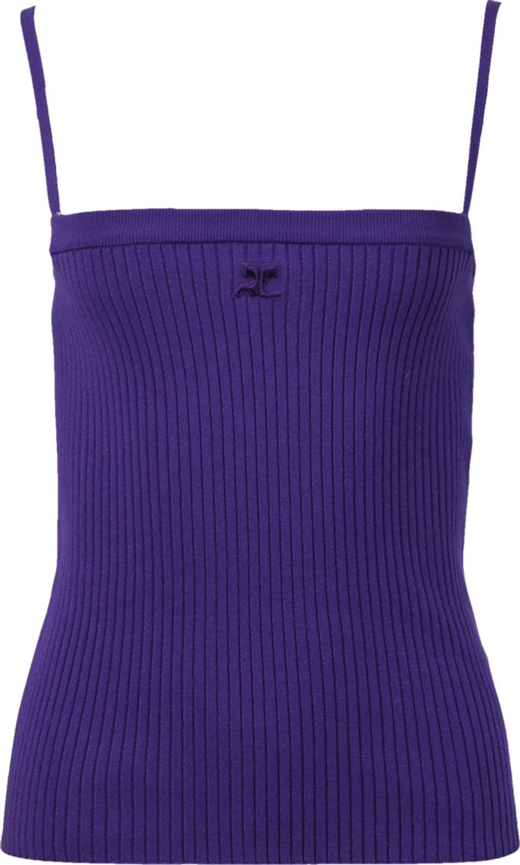 Courrèges Rib Knit Tank Top 'Ultra Violet'