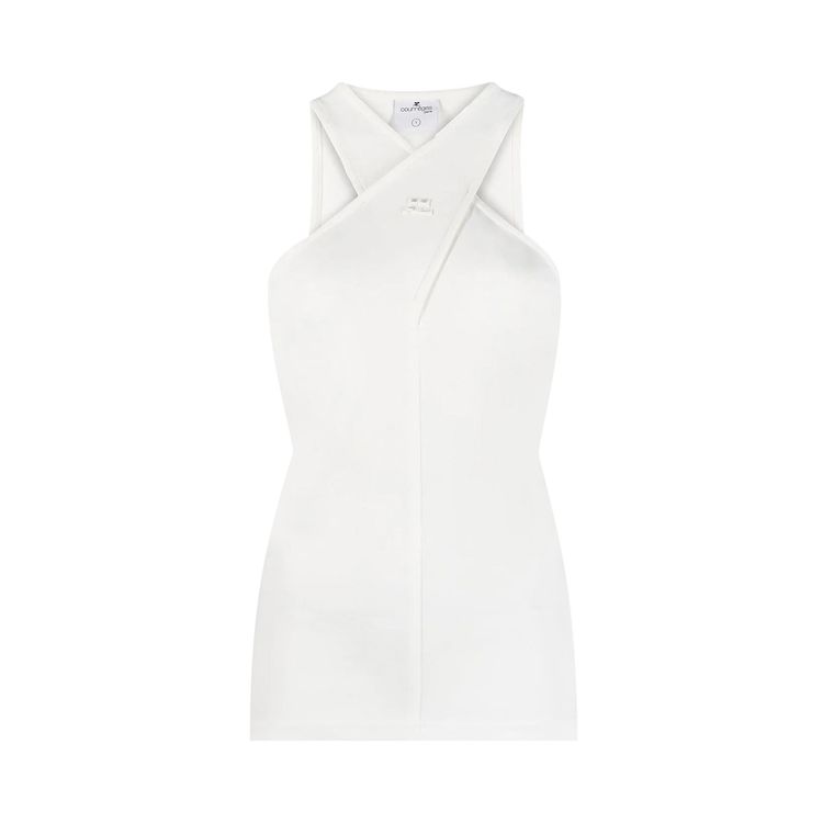 Courreges Milano Jersey Cross Tank White
