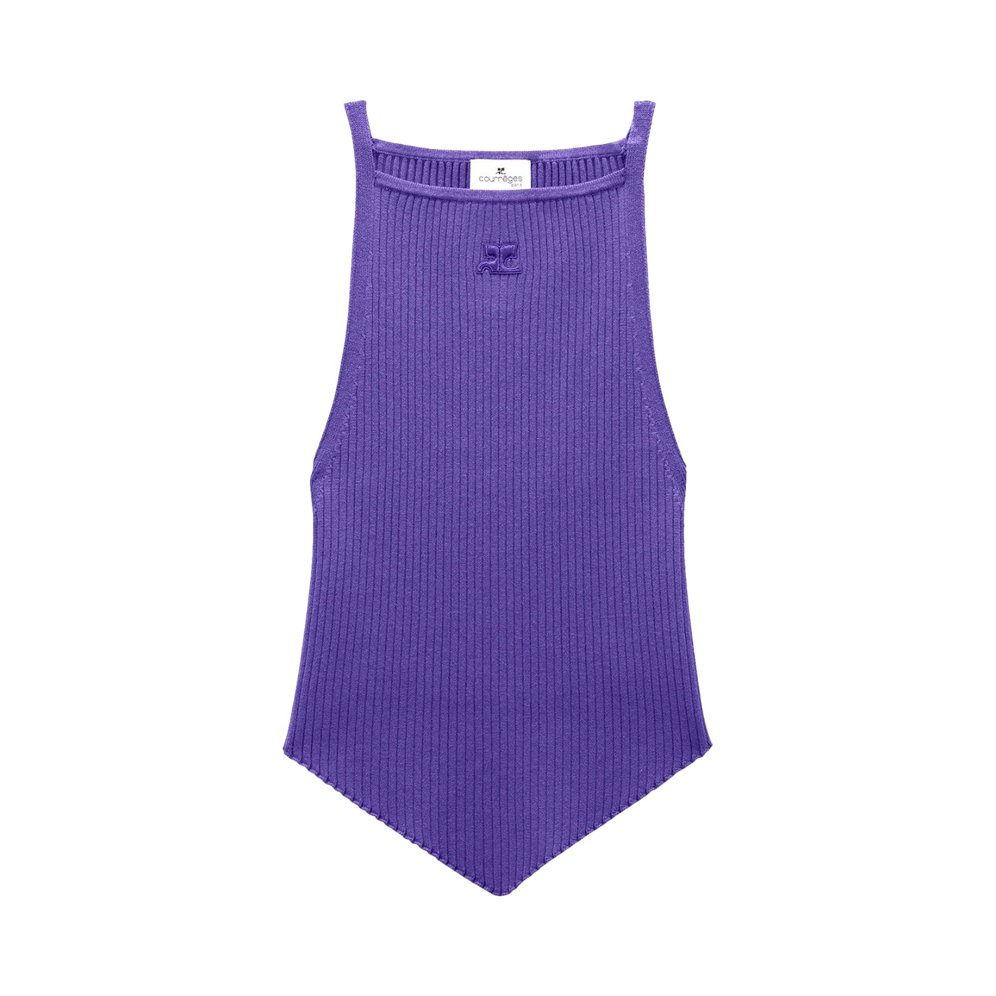 Buy Courrèges Rib Knit Pointy Top 'Ultra Violet