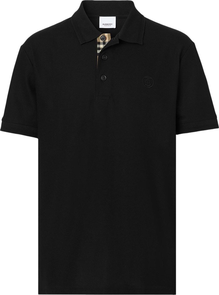 Burberry Monogram Motif Piqué Polo Shirt 'Black'