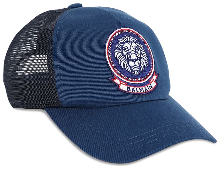 Balmain Badge Cap Bleu Marine