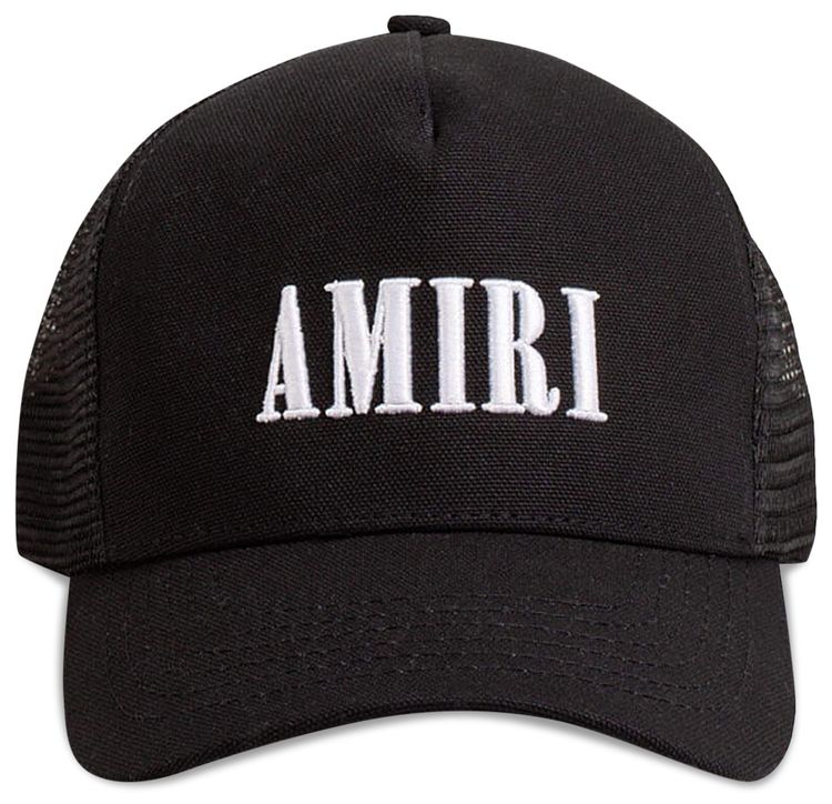 Amiri Core Logo Trucker Hat BlackWhite