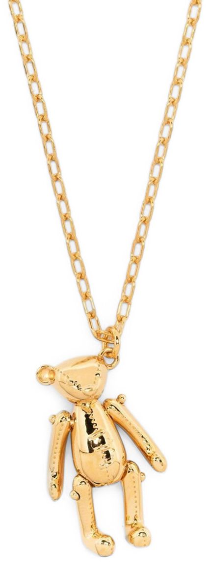 Ambush Teddy Bear Charm Necklace Gold