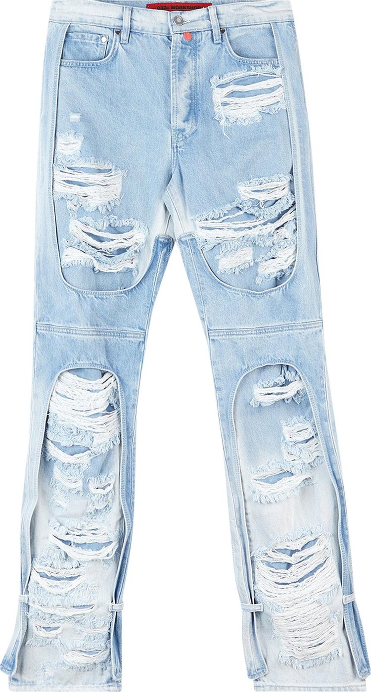 032C Destroyed 5 Pocket Jean 'Light Blue'