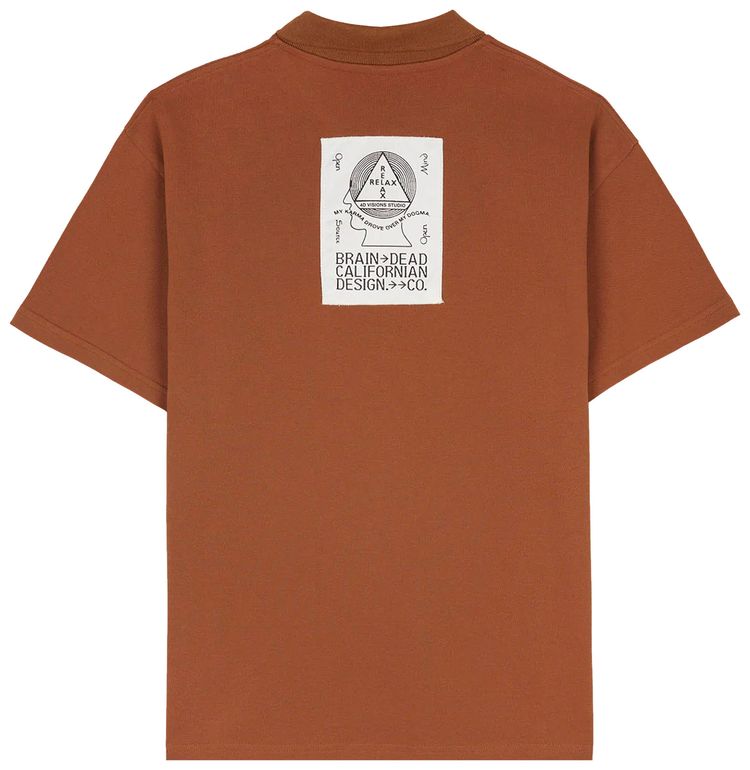 Brain Dead Dogma Half Zip Polo Brown