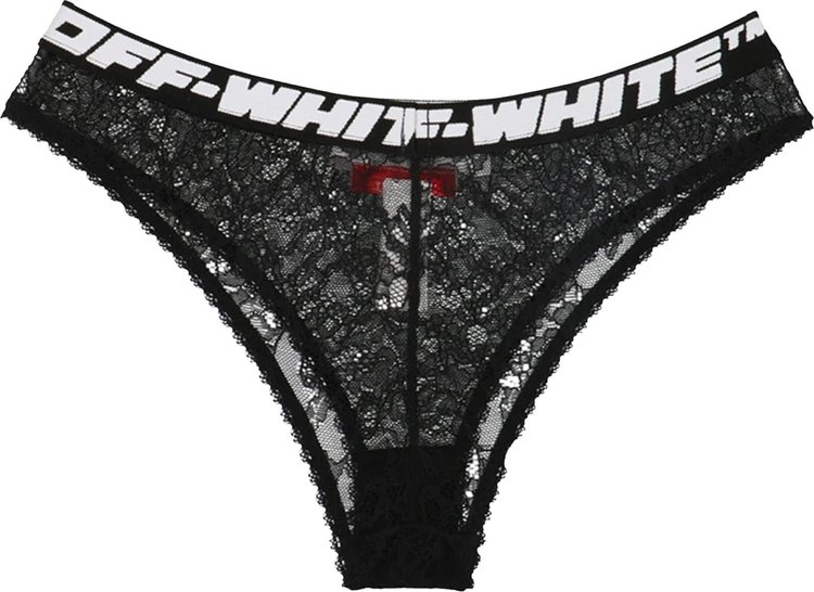 Off-White Logo Lace Slip 'Black'