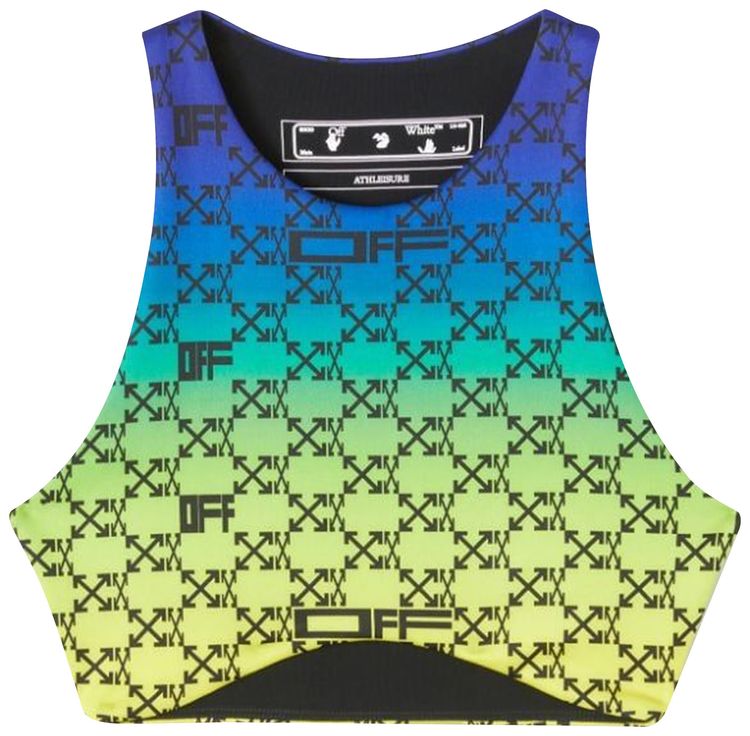 Off White Athletic Mono Bra GreenBlack