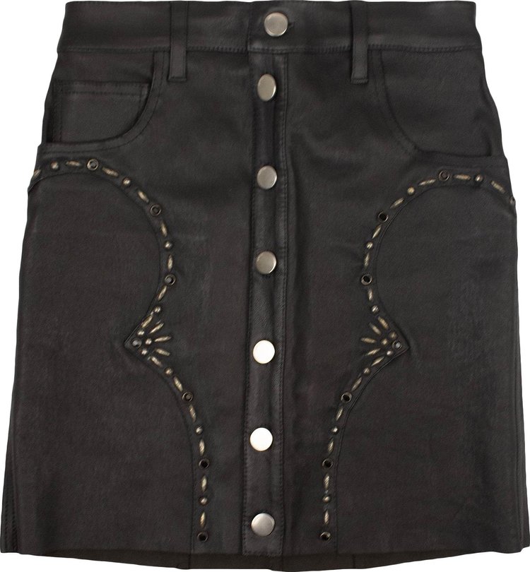 Amiri Western Leather Mini Skirt 'Black'