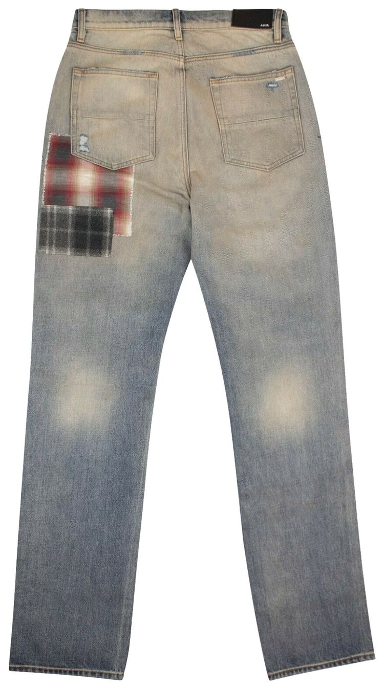 Amiri Patchwork Loose Fit Jeans Blue