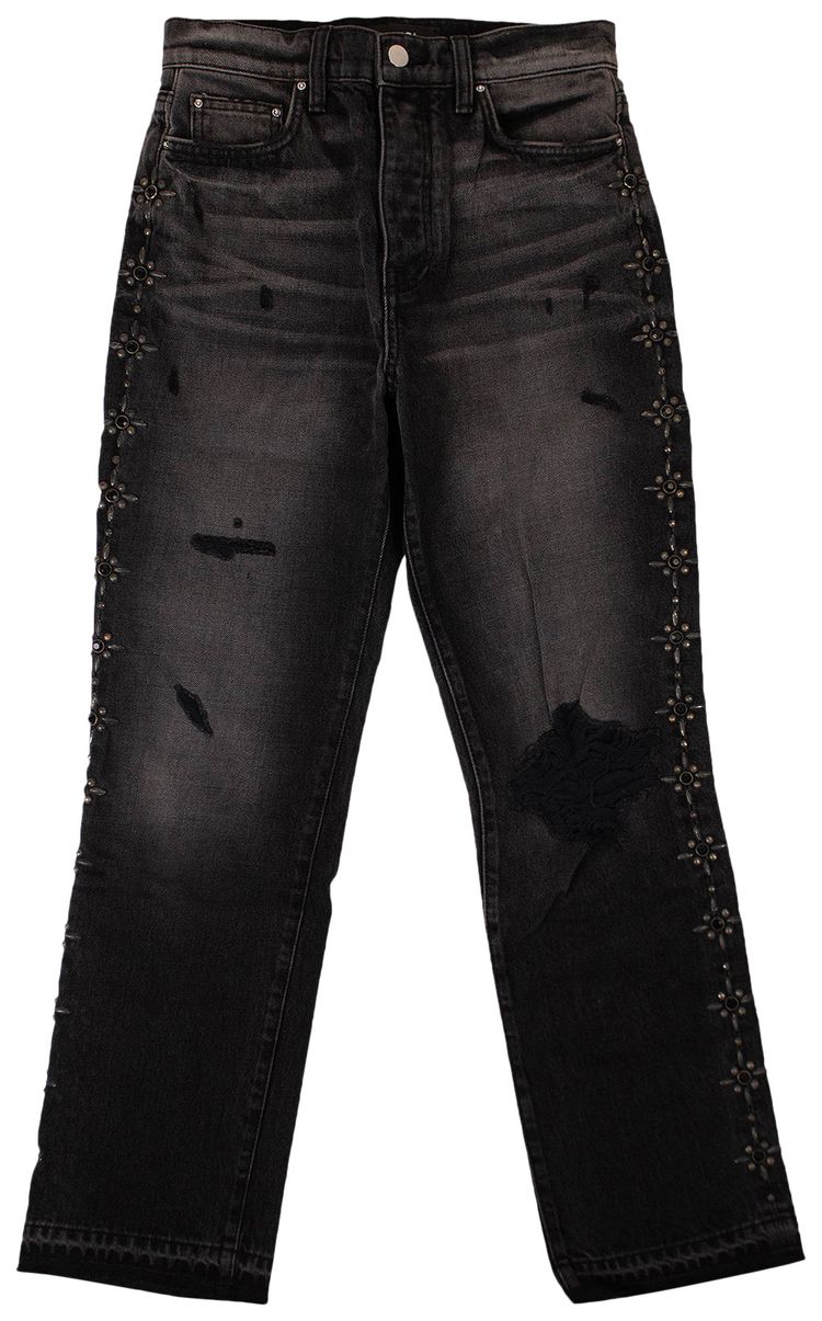 Amiri Side Stud Straight Jeans Black