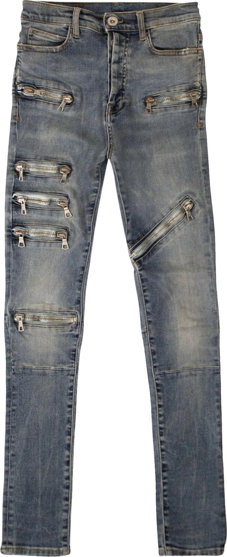 Unravel Project Denim Moonwash Multi-Zip Jeans 'Blue'