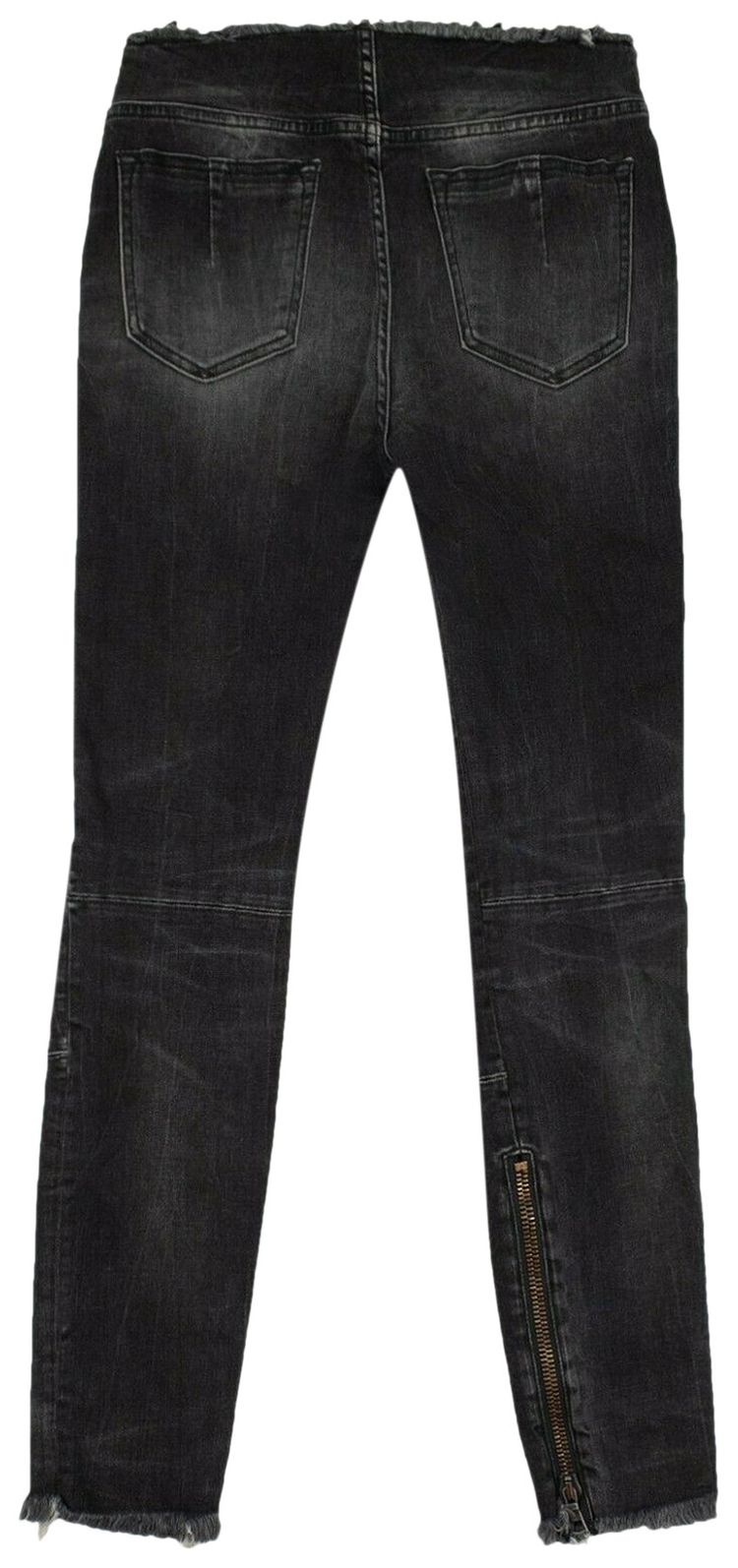 Unravel Project Denim Dark Lace Up Skinny Jeans Black