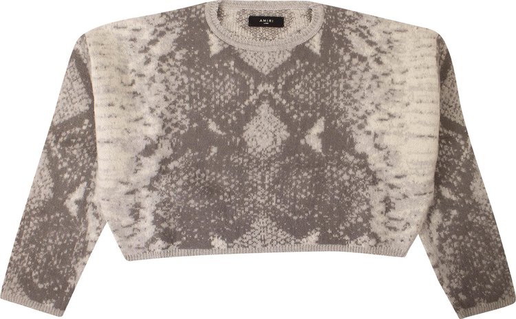 Amiri Snake Print Crewneck Sweater 'Grey'
