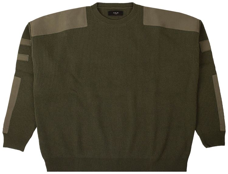 Amiri Military Patch Knit Sweater Green
