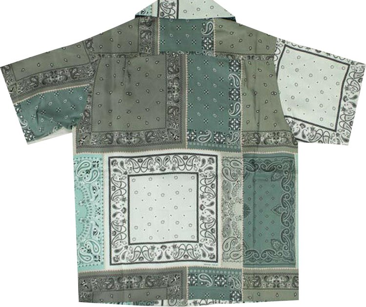 Amiri Reconstructed Bandana Button Down Shirt Green